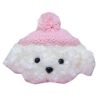 Lovely White Dog Pink Hat Plush Silicone Wireless Headphone Case Knitted Wireless Bluetooth Earbuds Headphones Case