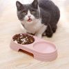 Pet Double Bowls; Cat Food And Water Bowls; Pet Feeding Bowl For Indoor Dog & Cat Assorted Varieties