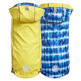 GF Pet Reversible Elasto-Fit Raincoat (Color: Yellow/Blue, size: S)