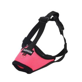 Dog Muzzle,Soft Nylon Muzzle Anti Biting Barking Chewing,Air Mesh Breathable Drinkable Adjustable Loop Pets Muzzle (Color: Rose)