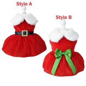 Christmas Dog Dresses ForSmall Dog Clothes Christmas Cat Pet Dress Fancy Princess Puppy Dress Festival Apparel (Color: A)