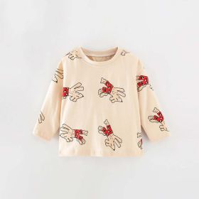 Baby Cartoon Dog Pattern Solid Color Cute Shirt In Autumn (Size/Age: 120 (5-7Y))