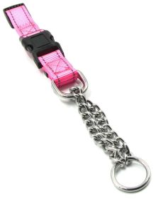 Pet Life 'Tutor-Sheild' Martingale Safety and Training Chain Dog Collar (Color: Pink)