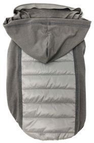 Pet Life 'Apex' Lightweight Hybrid 4-Season Stretch and Quick-Dry Dog Coat w/ Pop out Hood (Color: grey)