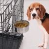 Stainless Steel Dog Bowl Pets Hanging Food Bowl Detachable Pet Cage Food Water Bowl with Clamp Holder