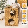 Rattan Cat Litter,Cat Bed with Rattan Ball and Cushion