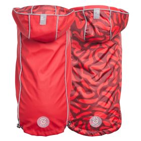 GF Pet Reversible Elasto-Fit Raincoat (Color: Red/Red, size: M)